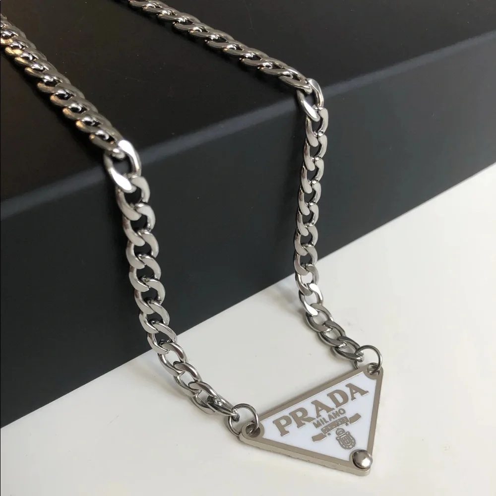 Prada Triangle Necklace - Picture 1 of 2